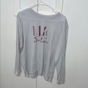 Under Armour Gray Long Sleeve with Pink Logo